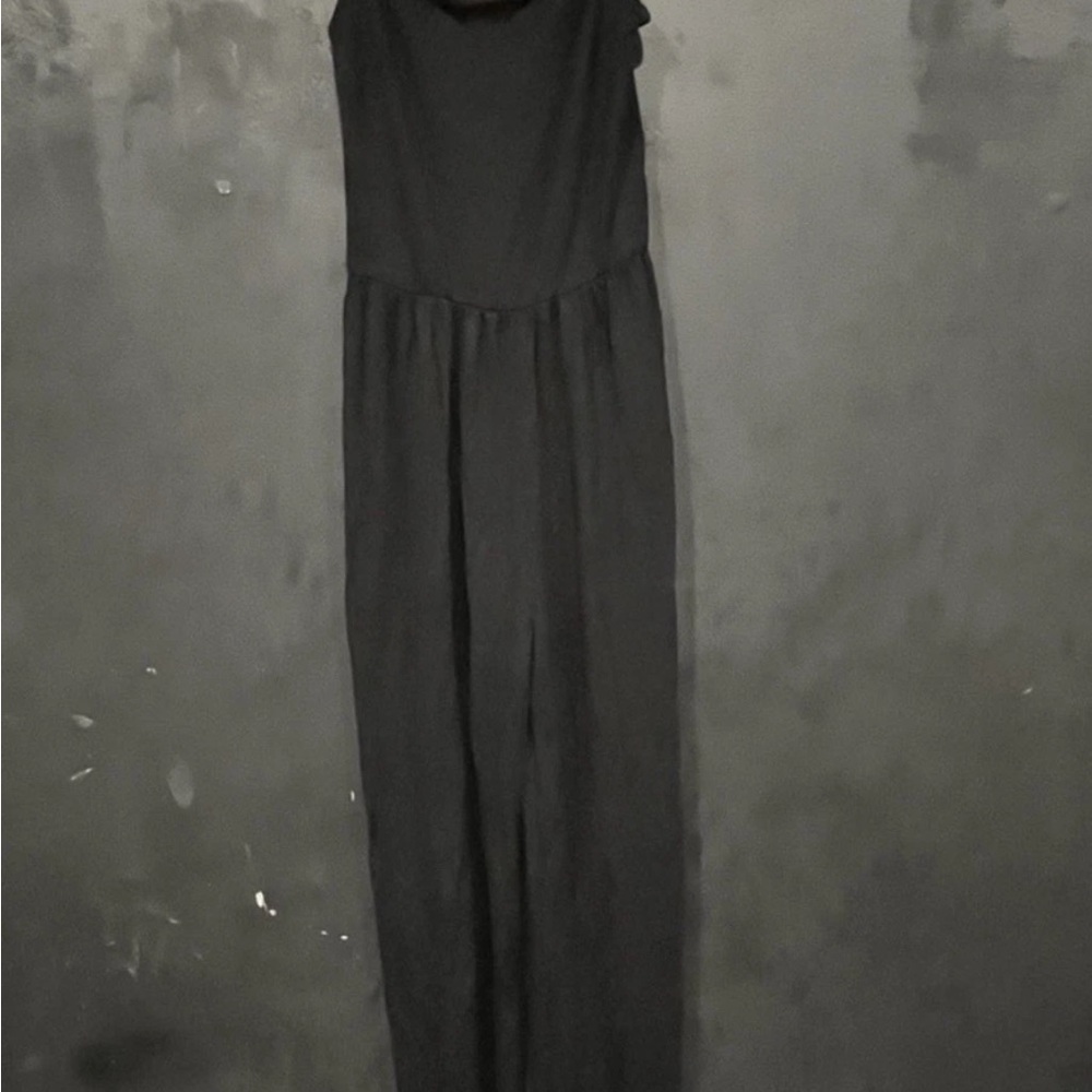 Antistar Women Black Jumpsuit m Wide Leg Spaghetti Straps Size X-Small